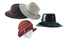 Cloche hats, patent leather rain hats